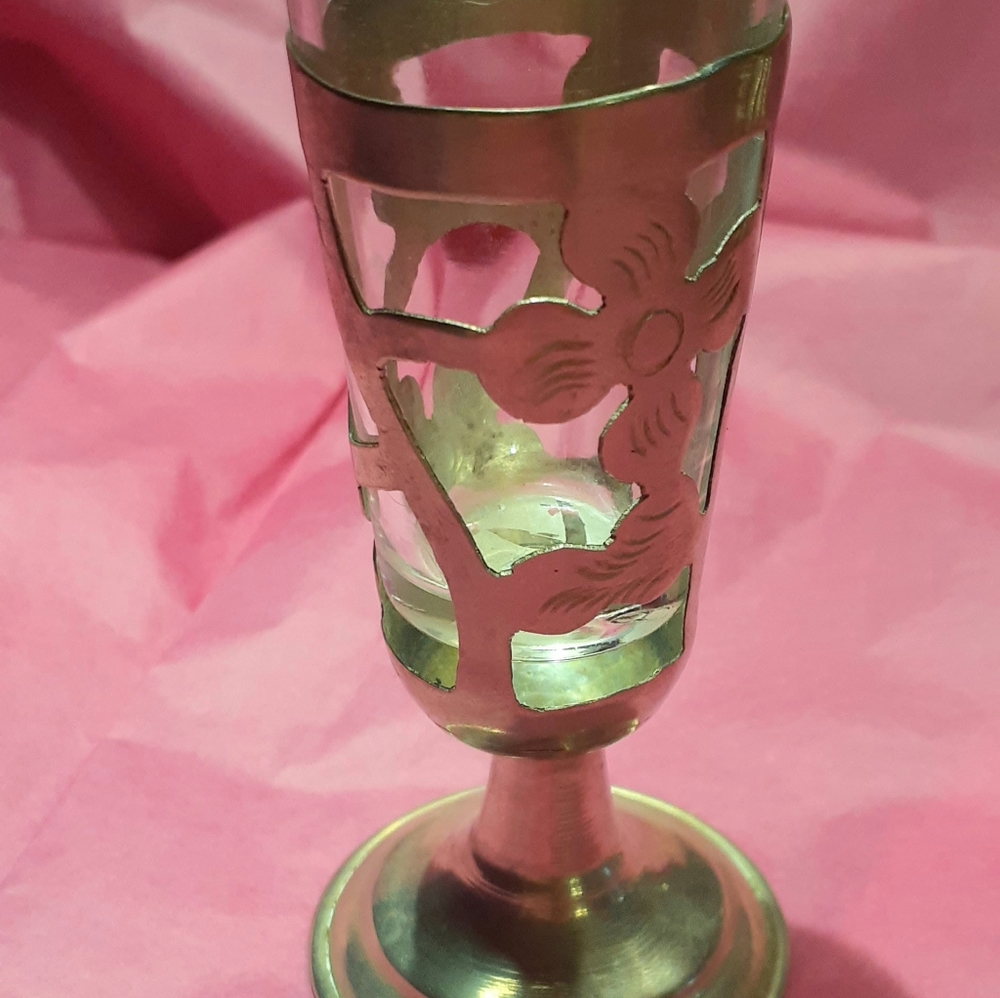 Caged cordial glasses and tray. Vintage - Picture 9 of 9